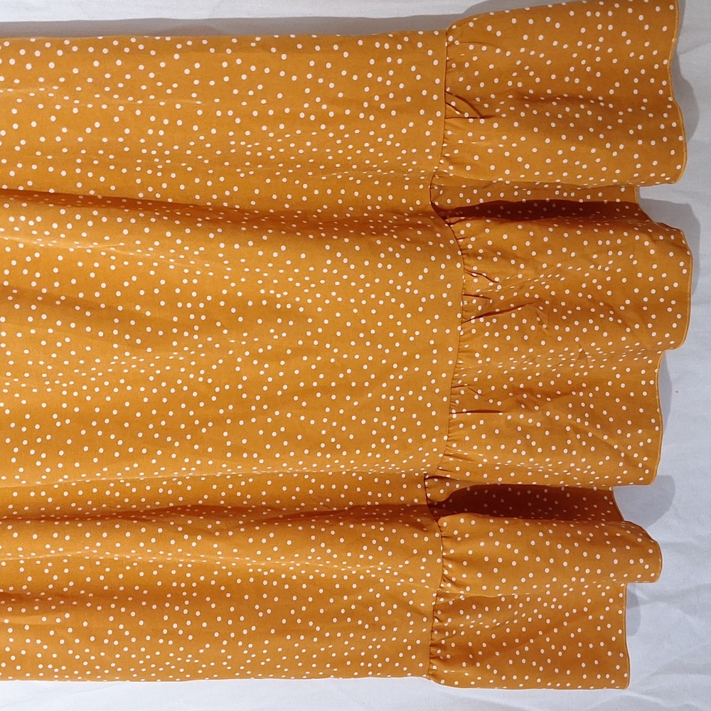 3/$20--SHEIN Boho Midi Dress Polka Dot With Ruffles, Burnt Orange, Sz 18, NWOT - Picture 6 of 12